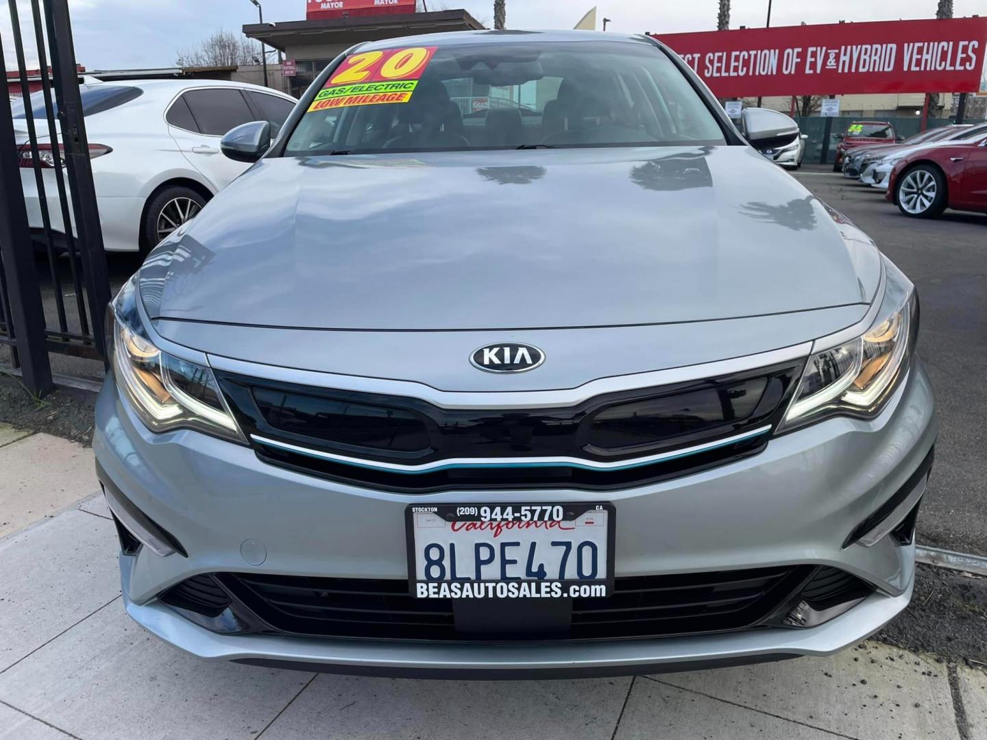 2020 GRAY /BLACK Kia Optima Hybrid (KNAGV4LD3L5) , located at 744 E Miner Ave, Stockton, CA, 95202, (209) 944-5770, 37.956863, -121.282082 - PLUS TAXES AND FEES - Photo#2